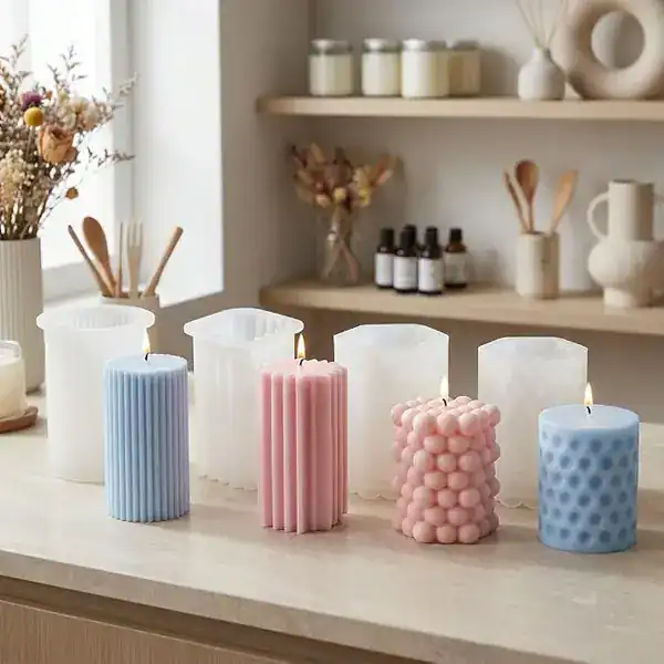 Moldes de Silicone Reutilizáveis para Artesanato de Velas