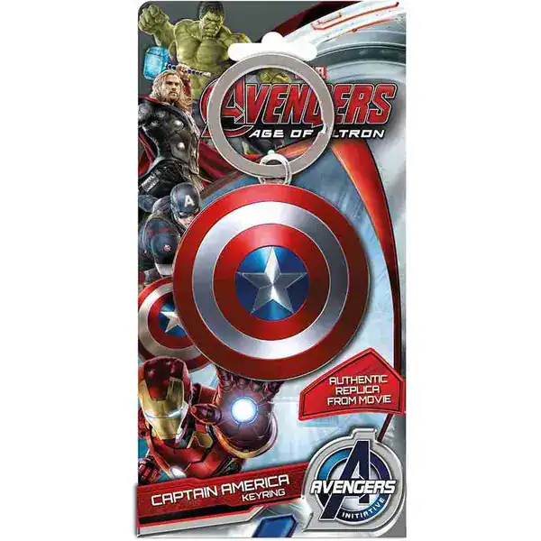 Chaveiro Monogram do escudo do Capitão América em cartela de Era de Ultron