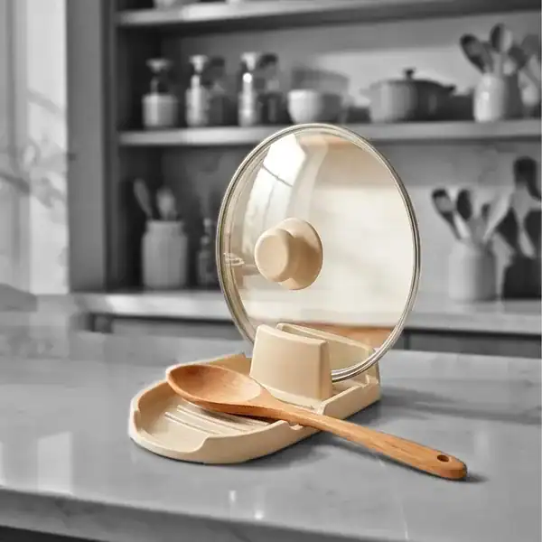 Organizador de utensílios com suporte de tampa para bancada — presente para quem gosta de cozinhar