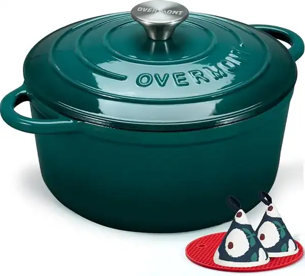 Overmont — caçarola redonda de ferro fundido — presente para quem gosta de cozinhar