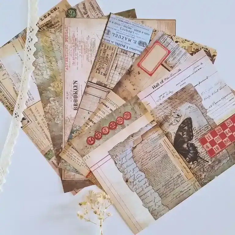 Papéis Vintage Retro Para Colagens Junk Journal Scrapbook