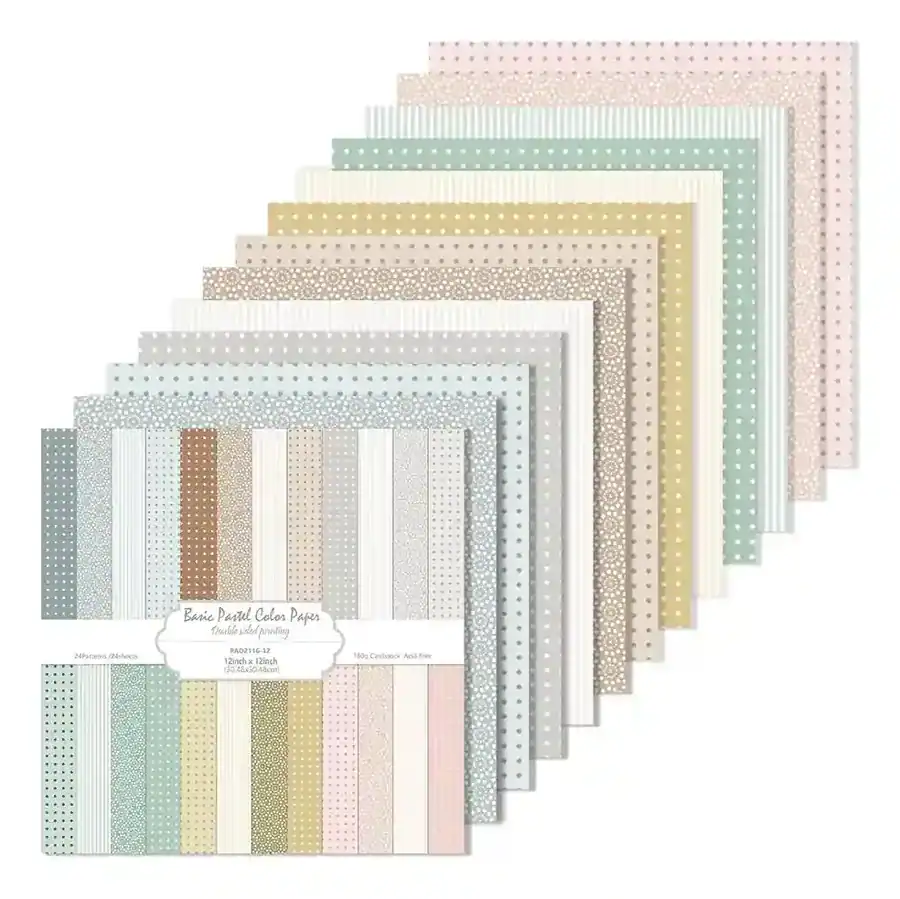 Papel Em Folha Unoschrim 30,5x30,5 Cm 24 Folhas Boho