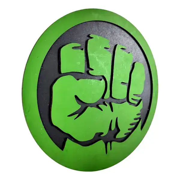 Placa Decorativa 3D — Punho do Hulk