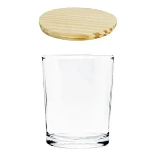 Pote de Vidro 70 ml com Tampa de Madeira