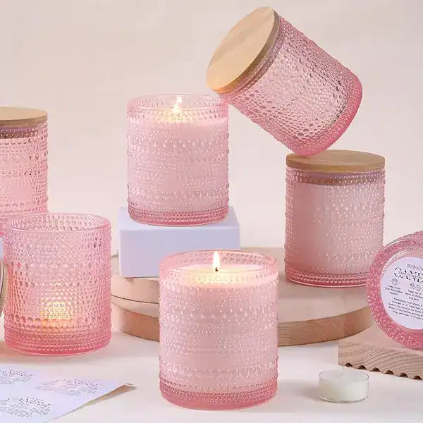 Potes de Vela Rosa para Fazer Velas