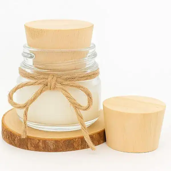 Potinhos de Vidro 40 ml com Tampa de Rolha de Madeira
