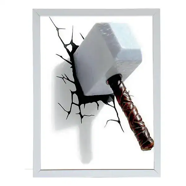 Quadro decorativo formato A3 com ilustração do martelo do Thor