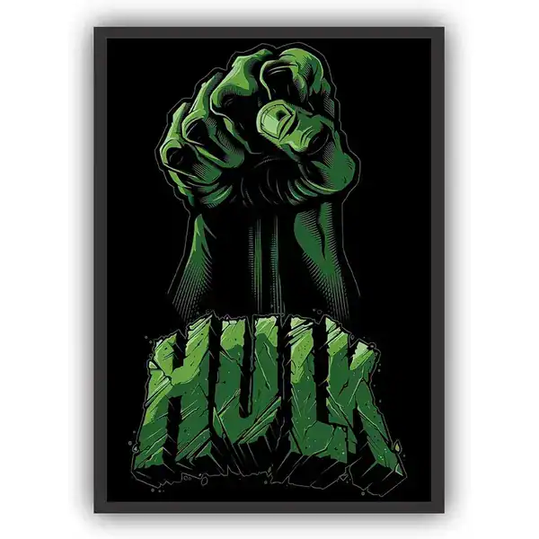 Quadro Decorativo Hulk — Moldura Preta A3