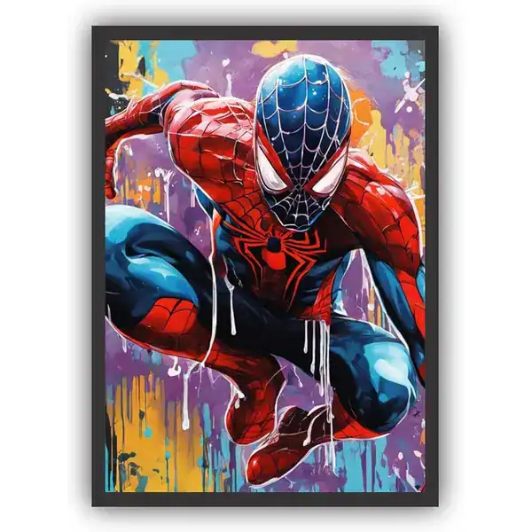 Quadro Decorativo Spider Man com Moldura Preta