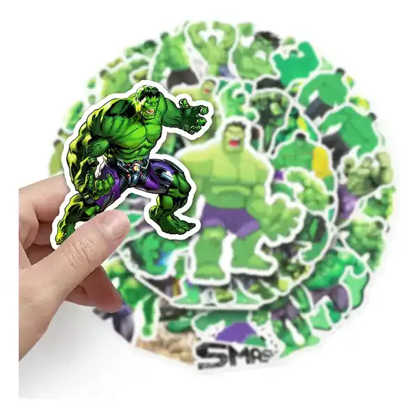Super Pack 50 Adesivos Decorativos Hulk — 5 a 8 cm