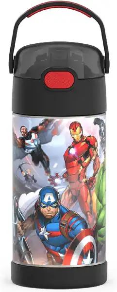 THERMOS FUNTAINER 350 ml com canudo — Vingadores — presente dos Vingadores