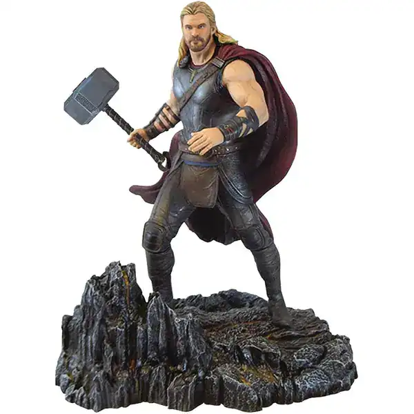 Estátua Diamond Select Marvel Gallery do Thor em pose de ataque com raio