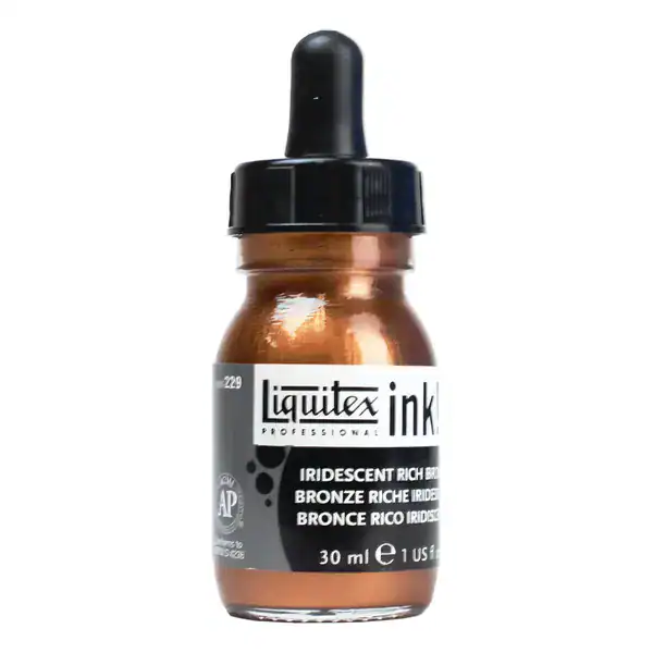 Tinta Acrílica Liquitex Acrylic Ink Bronze 30ml para Aerógrafo e Caligrafia