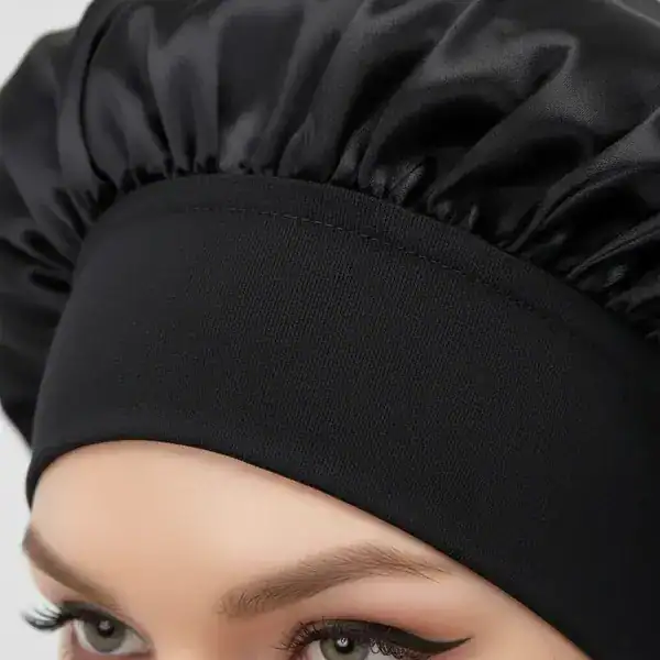 Touca de Cetim para Dormir com Faixa de Conforto — guia de presentes para quem cuida do cabelo da Presendicas