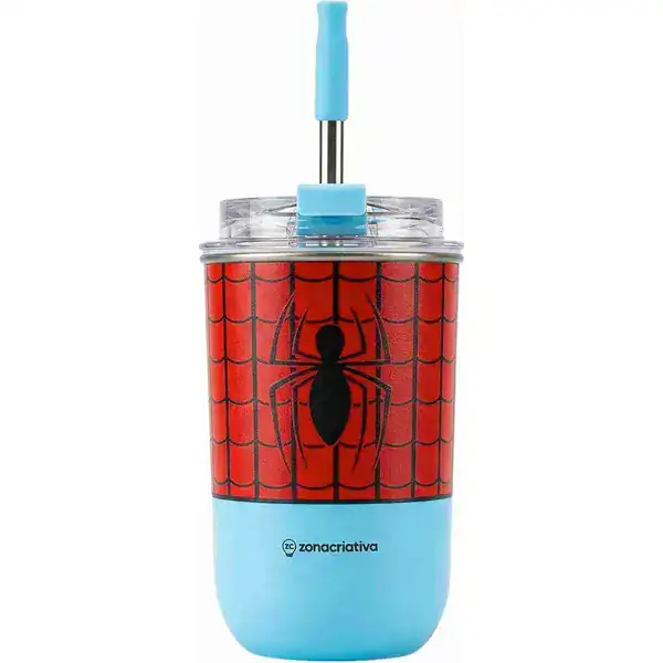 Zona Criativa — Copo Neo com Canudo 300 ml Spider Man