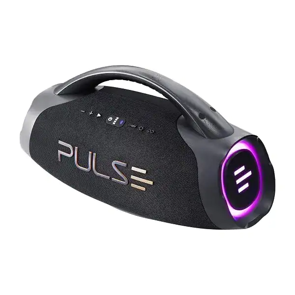 Caixa de Som Bluetooth Pulse Resistente a Água e com Iluminação LED — guia de presentes de praia da Presendicas