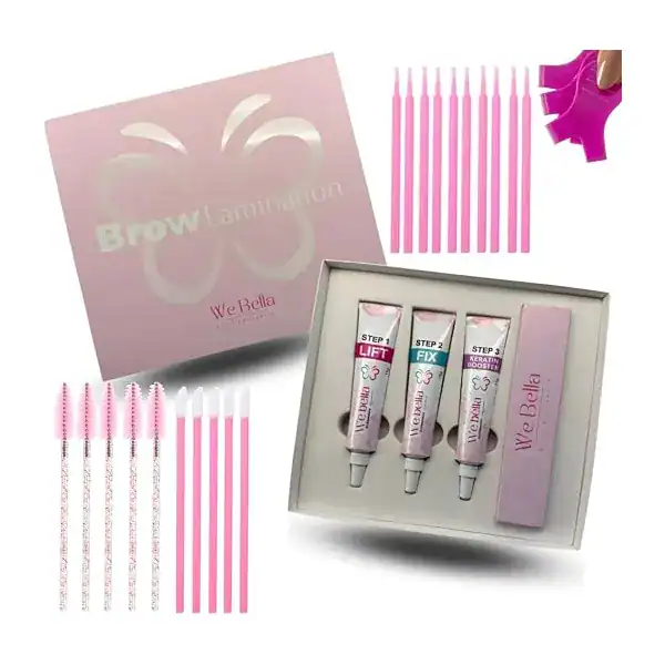 Kit We Bella completo de laminação de sobrancelha e lash lifting